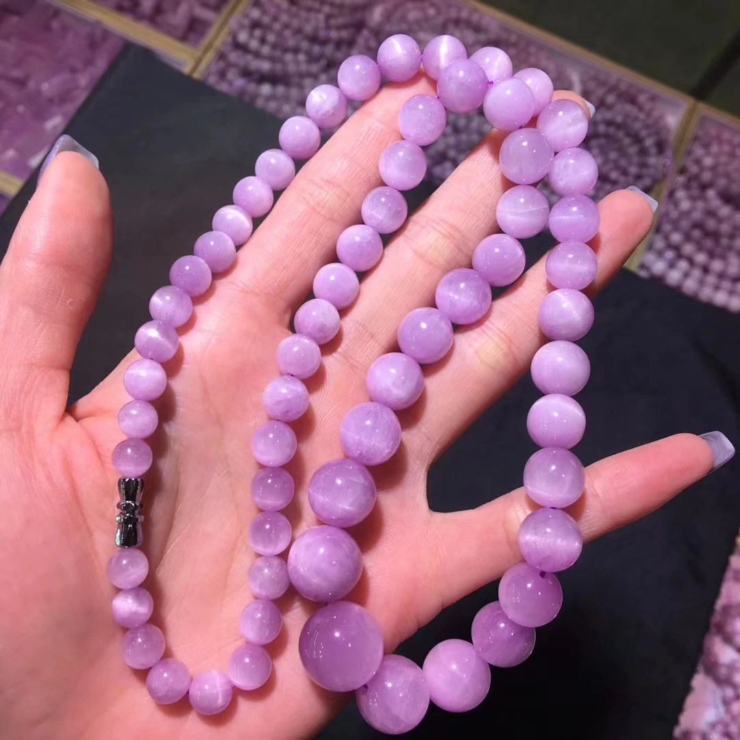 Natural Purple Kunzite Cat Eye Necklace 6.6-14.5mm Round Beads Bracelet Purple Kunzite Women Men Chain AAAAA
Natural Purple Kunzite Cat Eye Necklace 6.6-14.5mm Round Beads Bracelet Purple Kunzite Women Men Chain AAAAA