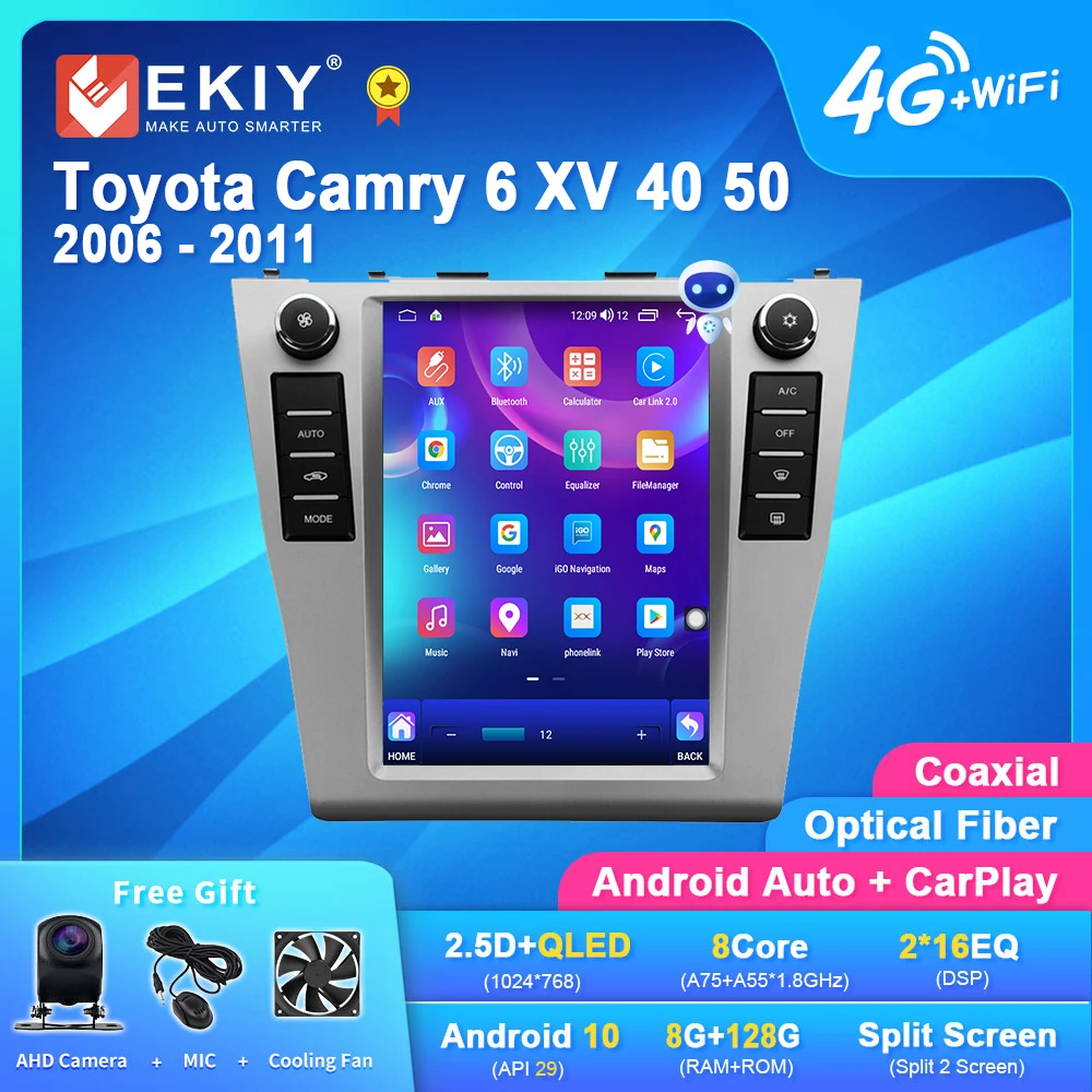 Автомагнитола EKIY TT7 для Toyota Camry 6 XV 40 50 2006-2011 сенсорный экран в стиле Tesla мультимедийный видеоплеер навигация GPS Android
Автомагнитола EKIY TT7 для Toyota Camry 6 XV 40 50 2006-2011 сенсорный экран в стиле Tesla мультимедийный видеоплеер навигация GPS Android