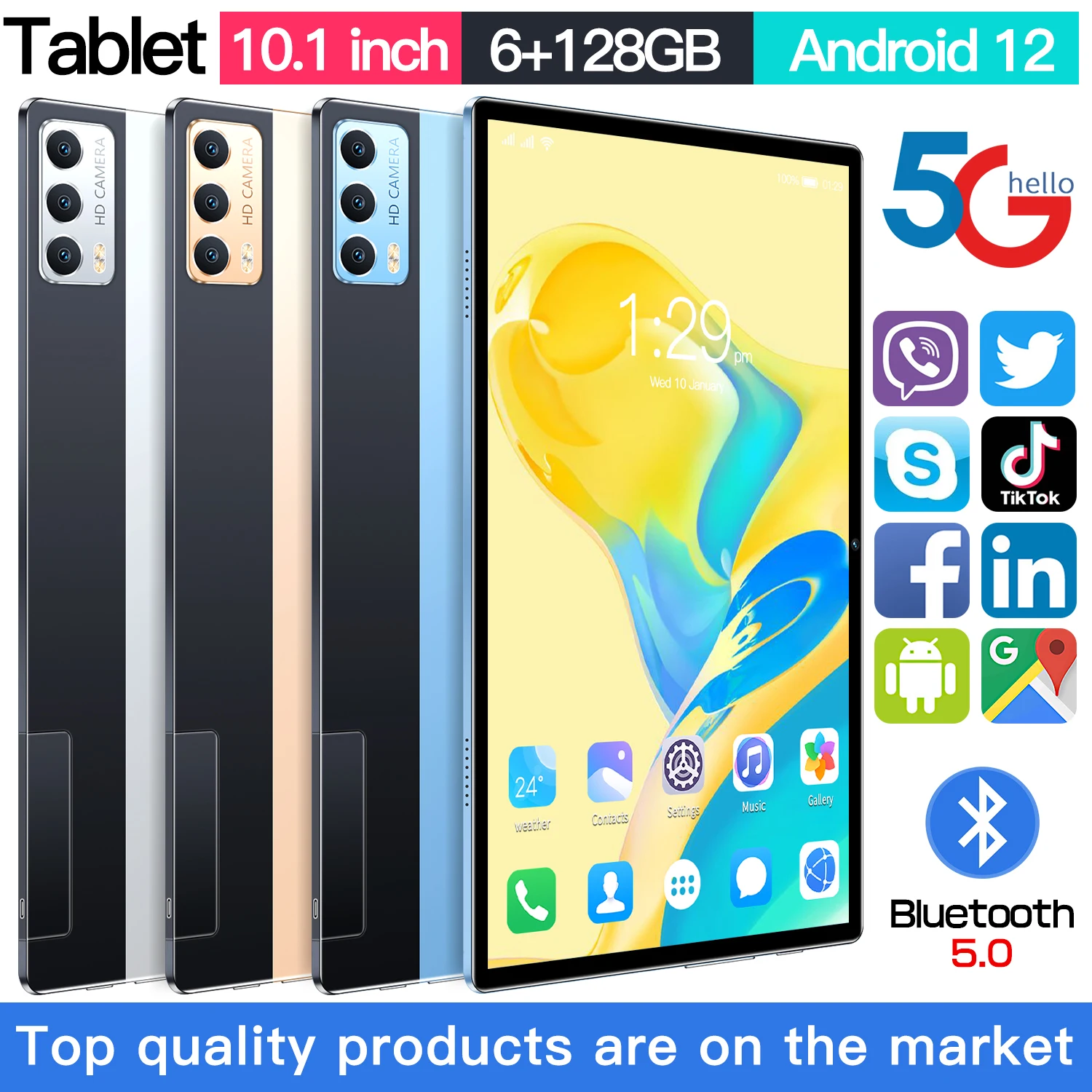 Original Tablet 8GB RAM 128 GB ROM Tablet Pc 10.1 inch Tablete Drawing Android 12 Tablette 10 Core 5G Touch Screen Tablets
Original Tablet 8GB RAM 128 GB ROM Tablet Pc 10.1 inch Tablete Drawing Android 12 Tablette 10 Core 5G Touch Screen Tablets
