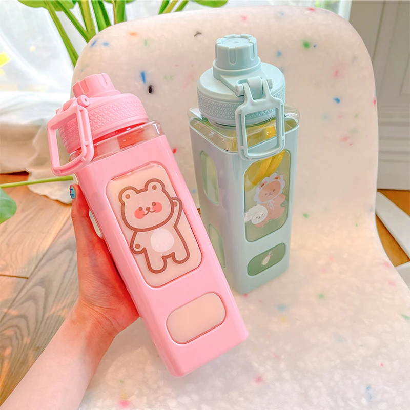 Cute Cartoon Bear Water Bottle Plastic School Gym Drinking Bottle For Girls With Straw Juice Bubble Tea Cups BPA Free 700/900ml
Cute Cartoon Bear Water Bottle Plastic School Gym Drinking Bottle For Girls With Straw Juice Bubble Tea Cups BPA Free 700/900ml
