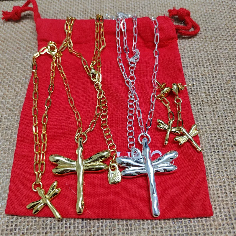 

2022 new UNOde50 exquisite fashion electroplating 925 14K dragonfly necklace jewelry gifts
