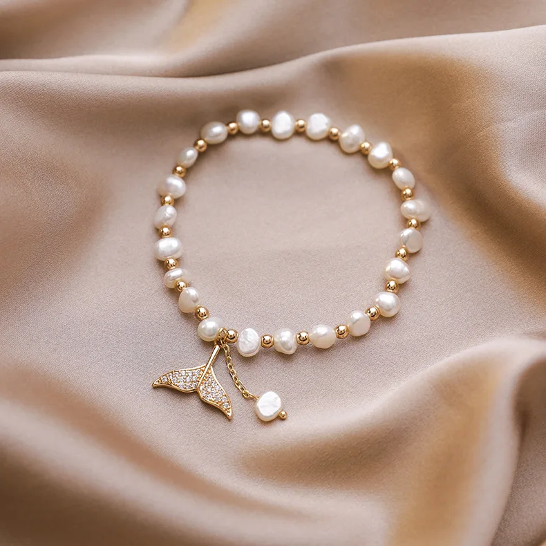 Japanese&Korea Delicate Jewelry 14K Gold Plated AAA Zircon Bangle&bracelet for Women Freshwater Pearl Fish Tail Bracelet Pulsera
Japanese&Korea Delicate Jewelry 14K Gold Plated AAA Zircon Bangle&bracelet for Women Freshwater Pearl Fish Tail Bracelet Pulsera