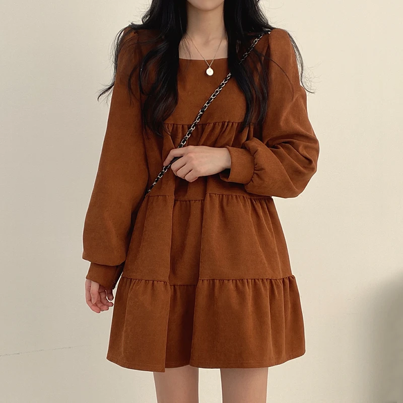 A GIRLS Kimotimo Women Dress Korean Chic Age Reduction Autumn Winter Sweet Square Collar Loose Puff Sleeve Folds Mini Doll
A GIRLS Kimotimo Women Dress Korean Chic Age Reduction Autumn Winter Sweet Square Collar Loose Puff Sleeve Folds Mini Doll