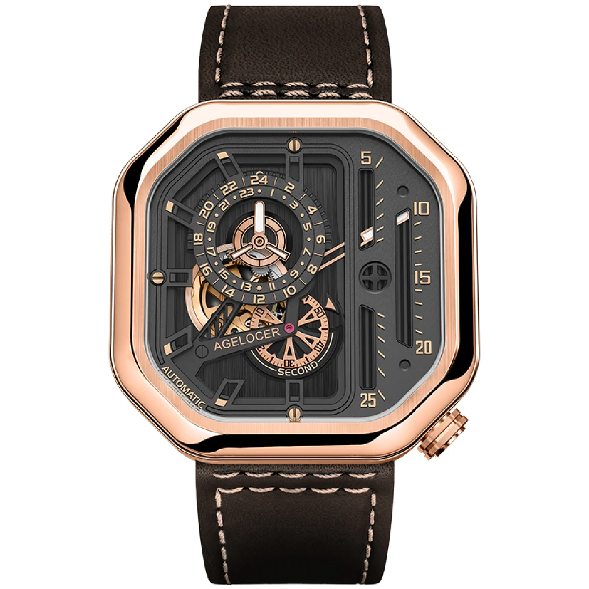 Original Brand AGELOCER Sport Watches for Men Skeleton Dial with Luminous Hands Unique Mechanical Watches Power Reserve 42 Hours
Original Brand AGELOCER Sport Watches for Men Skeleton Dial with Luminous Hands Unique Mechanical Watches Power Reserve 42 Hours