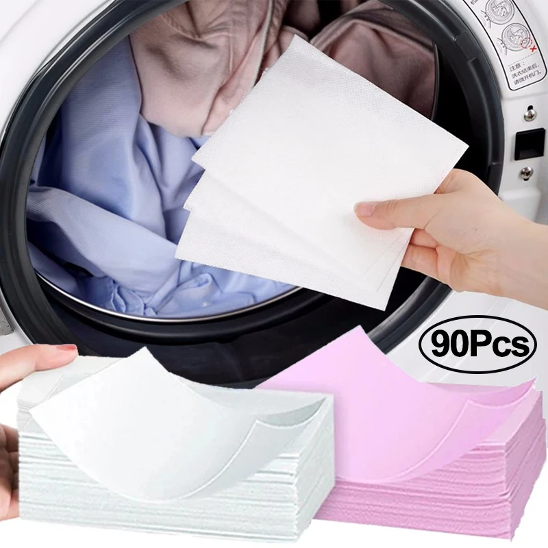 

90/30Pcs Laundry Tablets Cleaning Washing Powder Clothes Detergent Sheets Strong Decontamination Concentrated Laundry Soap Paper