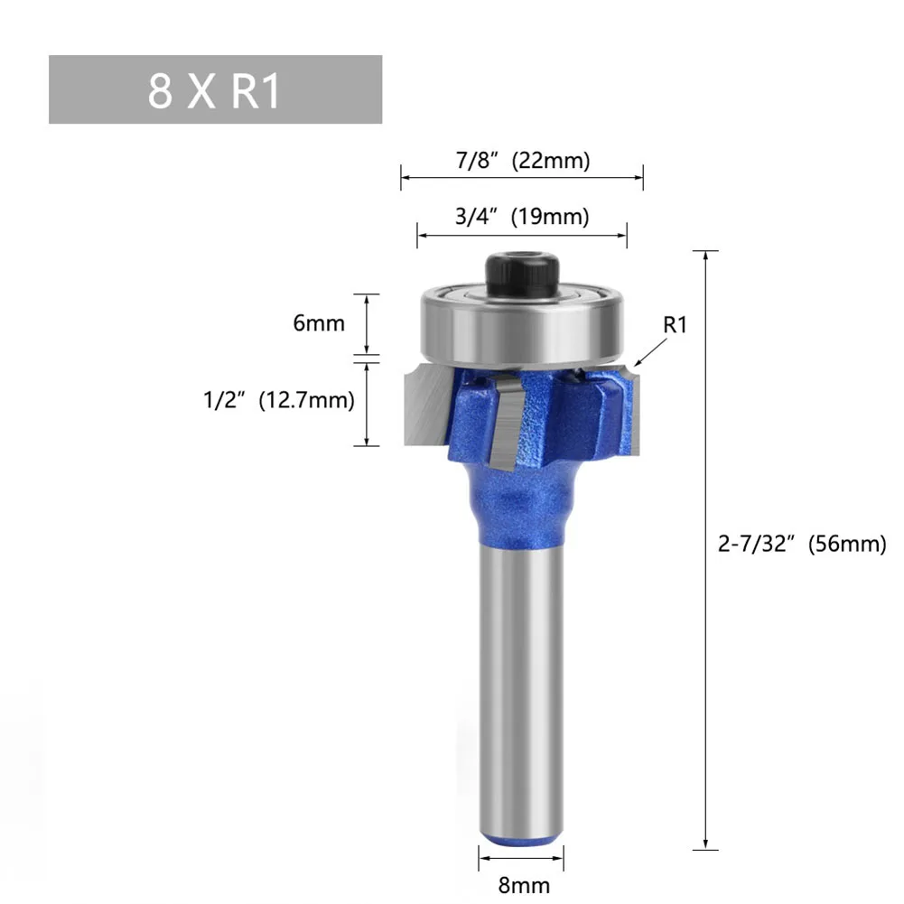 1PC 8MM Shank Milling Cutter Wood Carving Corner Round Router Bit R1 R2 R3 Trim Edging Woodworking Mill Classical Cutter
1PC 8MM Shank Milling Cutter Wood Carving Corner Round Router Bit R1 R2 R3 Trim Edging Woodworking Mill Classical Cutter