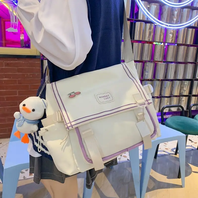 New Women Middle School Students Trendy Nylon Schoolbag Harajuku Girls Casual Messenger Bag Fashion Simple Lady Shoulder Bags 
New Women Middle School Students Trendy Nylon Schoolbag Harajuku Girls Casual Messenger Bag Fashion Simple Lady Shoulder Bags