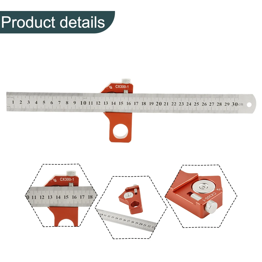 Adjustable Woodworking Carpentry Ruler 45 Degree Angle Scribe Carpenter Gauge Ruler Scriber Line Marking Gauge For Ruler Locator
Adjustable Woodworking Carpentry Ruler 45 Degree Angle Scribe Carpenter Gauge Ruler Scriber Line Marking Gauge For Ruler Locator