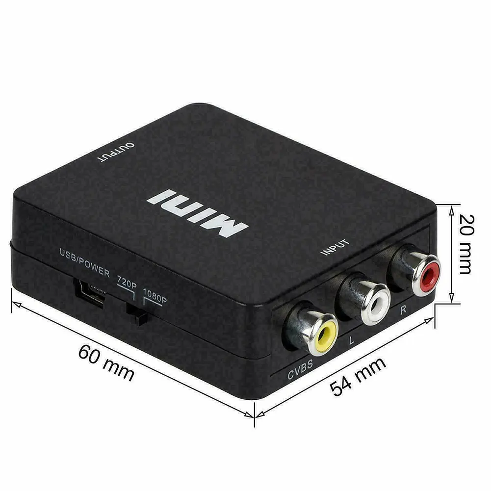 RCA AV/CVSB L/R видео на HDMI-совместимый AV скейлер адаптер HD видео конвертер коробка 1080P Поддержка NTSC PAL
RCA AV/CVSB L/R видео на HDMI-совместимый AV скейлер адаптер HD видео конвертер коробка 1080P Поддержка NTSC PAL
