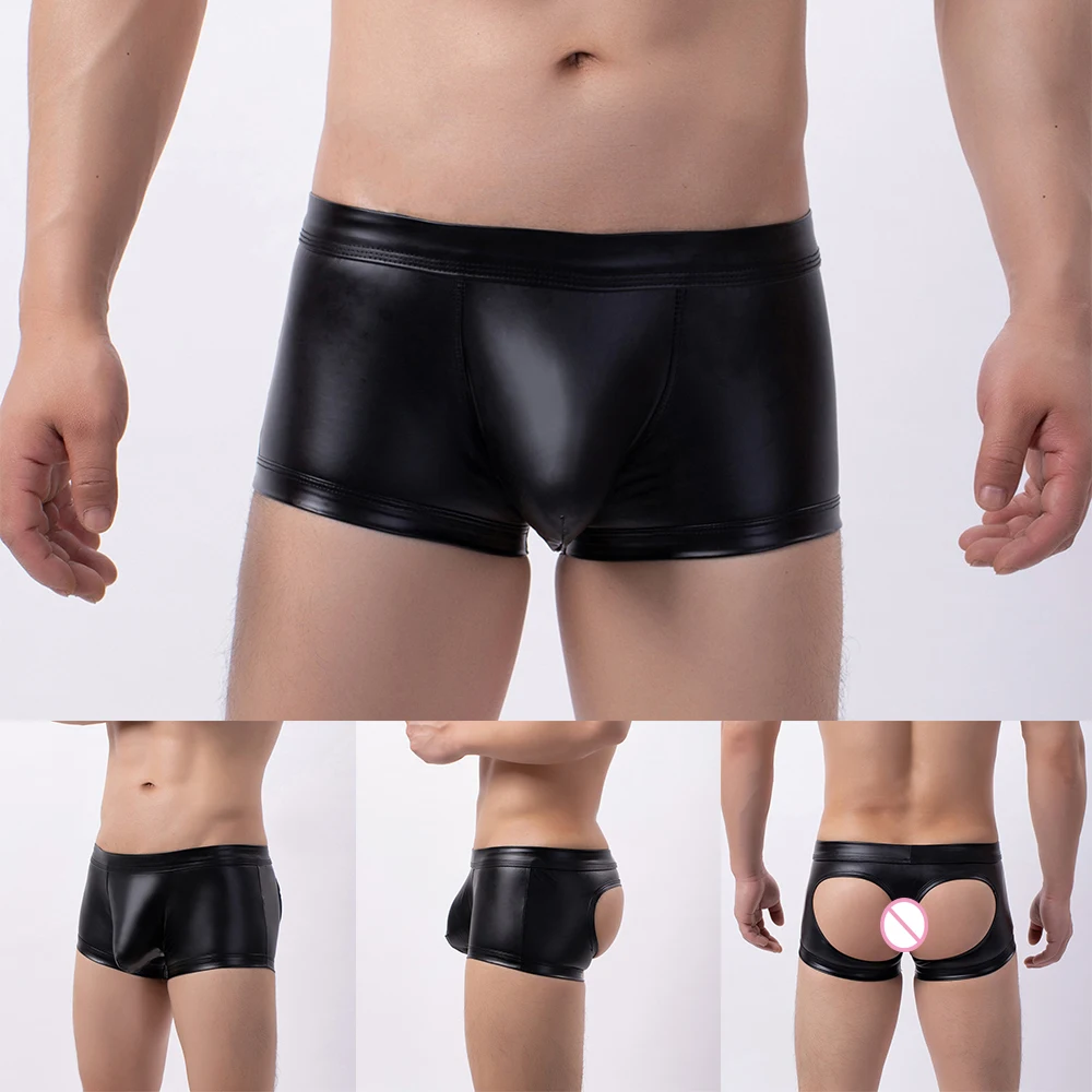 Men Gothic Trunks Briefs Boxer Faux Leather Shorts Pouches Sexy Breathable Buttocks Underwear Open Butt Erotic Underpants Skinny
Men Gothic Trunks Briefs Boxer Faux Leather Shorts Pouches Sexy Breathable Buttocks Underwear Open Butt Erotic Underpants Skinny