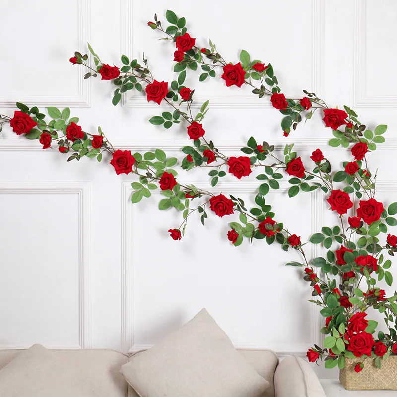 Artificial Plant 1.8m Red Rose Rattan Wedding Ceiling Home Living Room Decoration Winding Vine Valentine's Day Confession Rattan
Artificial Plant 1.8m Red Rose Rattan Wedding Ceiling Home Living Room Decoration Winding Vine Valentine's Day Confession Rattan