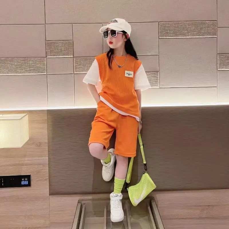 Girls Summer Set Kids Short Sleeve Top + Shorts 2Pc Set Child Sports Clothing Casual Girl Outfits 2-10 Years Girls Clothing
Girls Summer Set Kids Short Sleeve Top + Shorts 2Pc Set Child Sports Clothing Casual Girl Outfits 2-10 Years Girls Clothing