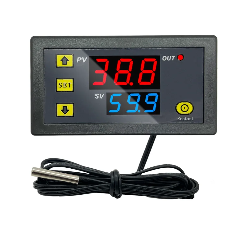 

Цифровой мини-регулятор температуры W3230, 12 В, 24 В, 220 В, регулятор термостата, регулятор нагрева и охлаждения, Терморегулятор с датчиком