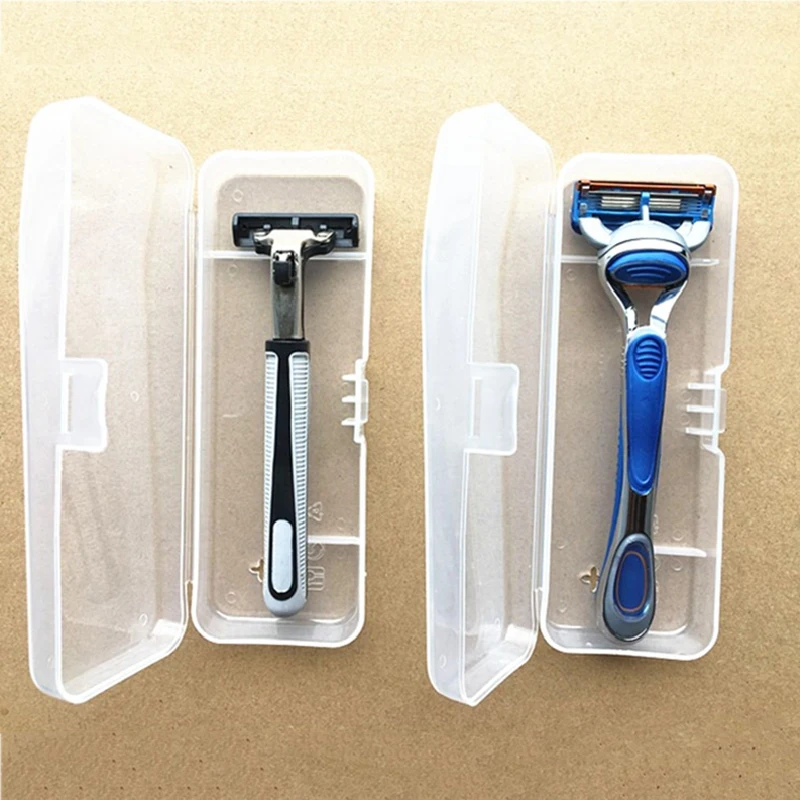

Men's Shaver Storage Box Transparent Plastic Razor Blades Holder Portable Travel Razor Case High Quality Shaving Box Containers