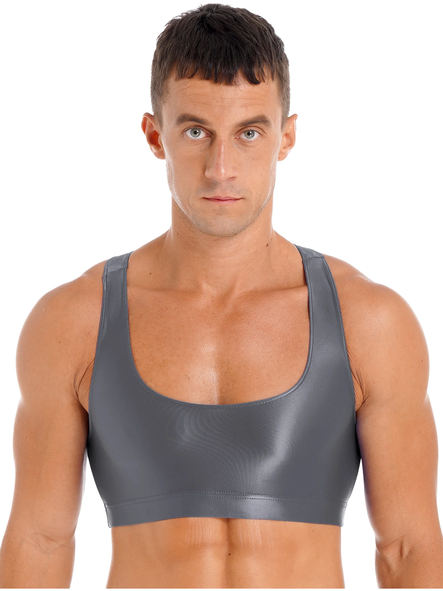#L-XL Mens Glossy U Neck Tank Tops Solid Color Sleeveless Crop Top Shiny Stretchy Vest for Sport Workout Fitness Yoga Swimwear
#L-XL Mens Glossy U Neck Tank Tops Solid Color Sleeveless Crop Top Shiny Stretchy Vest for Sport Workout Fitness Yoga Swimwear