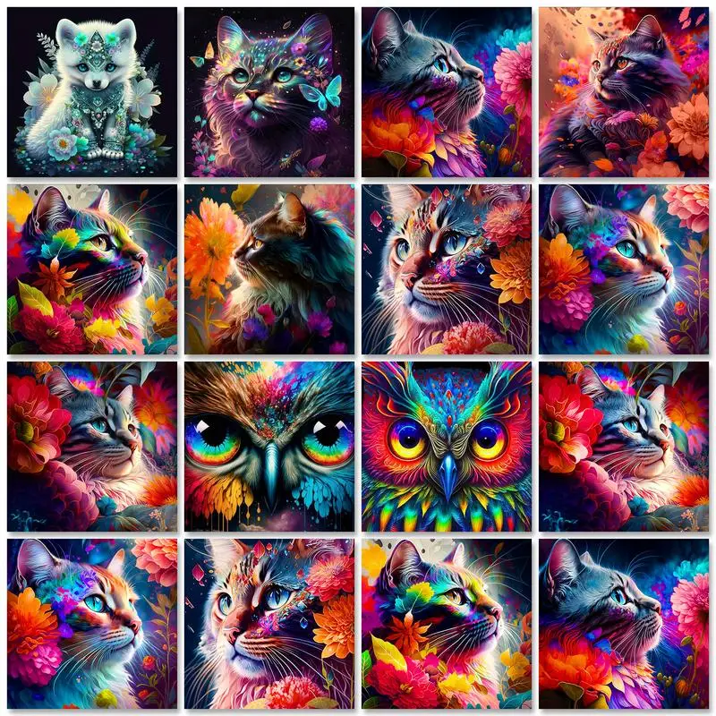 GATYZTORY Diy Diamond Painting With Frame Colorful Cat Animal Diamond Art Full Drill Embroidery Decorations For Home Decors Gift
GATYZTORY Diy Diamond Painting With Frame Colorful Cat Animal Diamond Art Full Drill Embroidery Decorations For Home Decors Gift