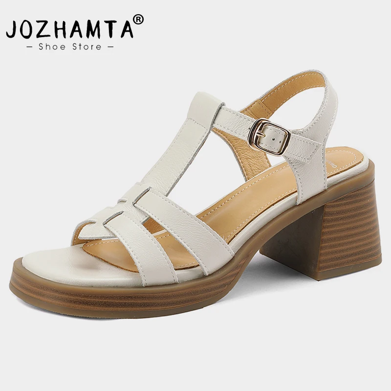 JOZHAMTA Size 34-40 Heeled Sandals Women Real Leather Rome High Heels Shoes For Women Summer 2023 Retro T-Strap Platform Sandal
JOZHAMTA Size 34-40 Heeled Sandals Women Real Leather Rome High Heels Shoes For Women Summer 2023 Retro T-Strap Platform Sandal