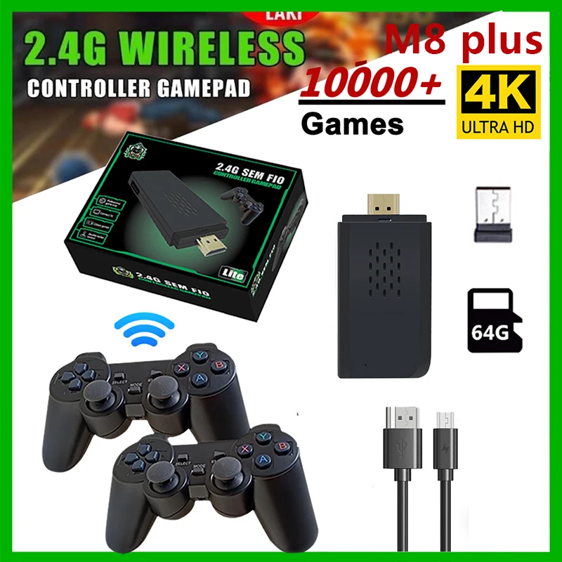 Video Game Sticks 4K HD 10000 Games 64GB Portable M8 Plus Classic Gaming Gamepads Double Wireless Controller For PS1/GBA Gifts
Video Game Sticks 4K HD 10000 Games 64GB Portable M8 Plus Classic Gaming Gamepads Double Wireless Controller For PS1/GBA Gifts
