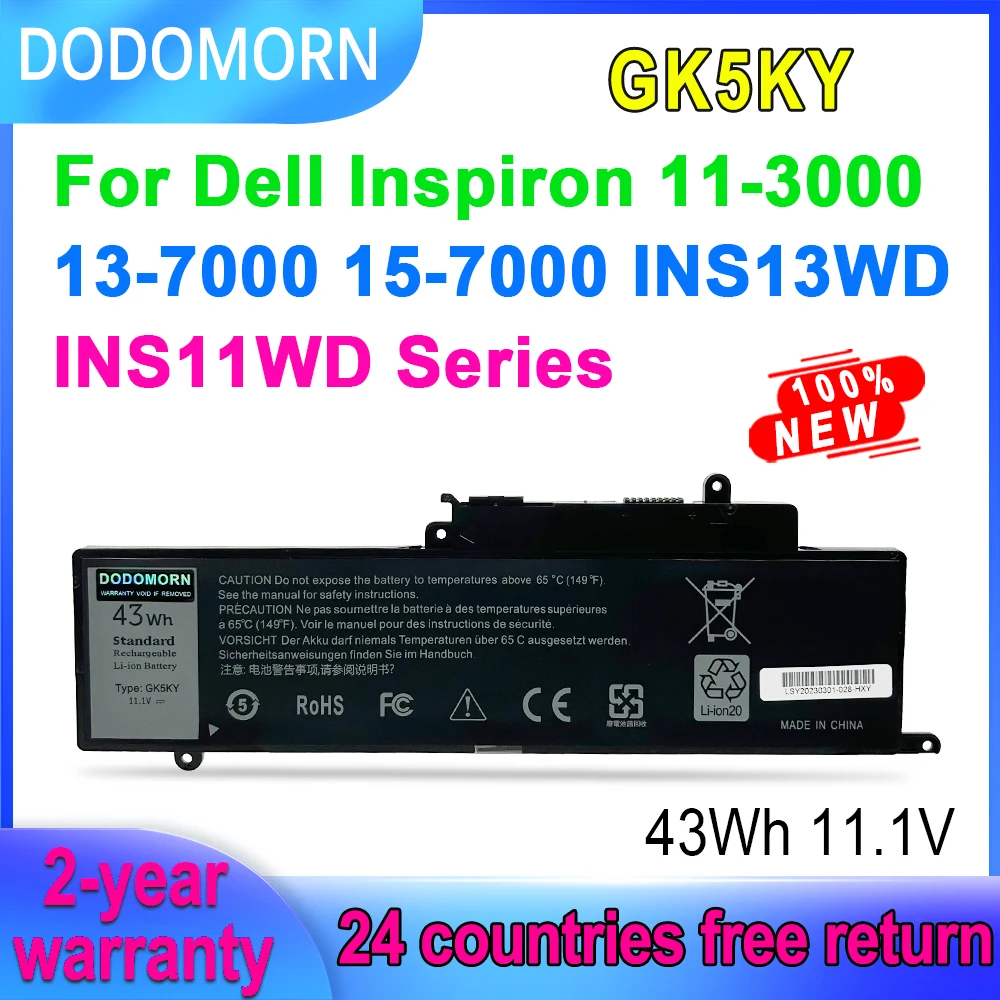 Новый аккумулятор DODOMORN GK5KY для ноутбука Dell Inspiron 13 7000 7347 7348 7352 7353 7359,11 3147 3148,15 7558 серии 11,1 В 43Wh
Новый аккумулятор DODOMORN GK5KY для ноутбука Dell Inspiron 13 7000 7347 7348 7352 7353 7359,11 3147 3148,15 7558 серии 11,1 В 43Wh