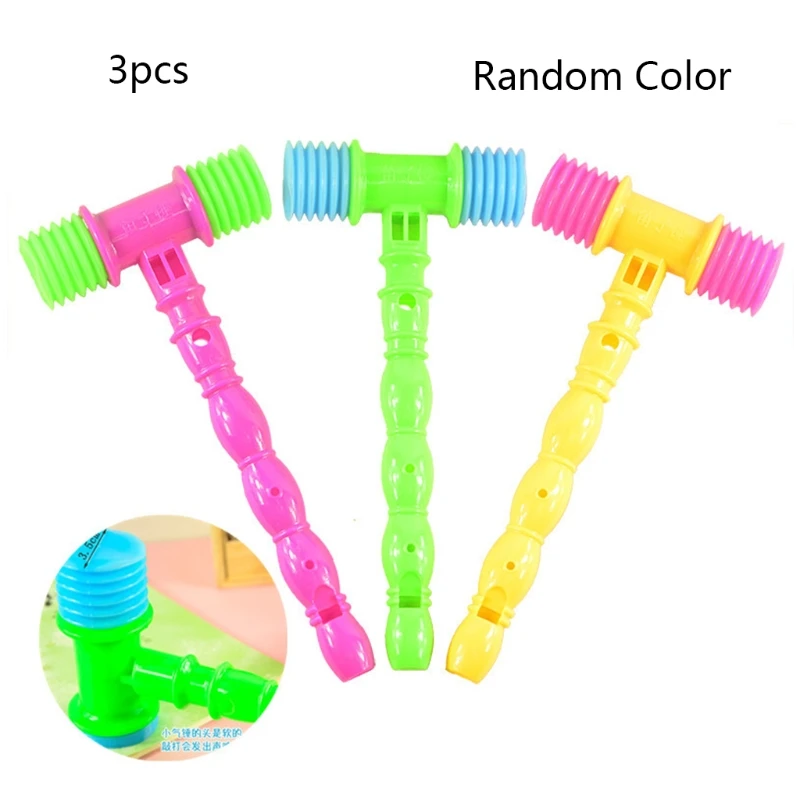 Pack of 3Pieces Whistle Hammer Toy for Infant Crib Carnival Birthday Party Built-in Squeaker Safety Head Random Colors
Pack of 3Pieces Whistle Hammer Toy for Infant Crib Carnival Birthday Party Built-in Squeaker Safety Head Random Colors