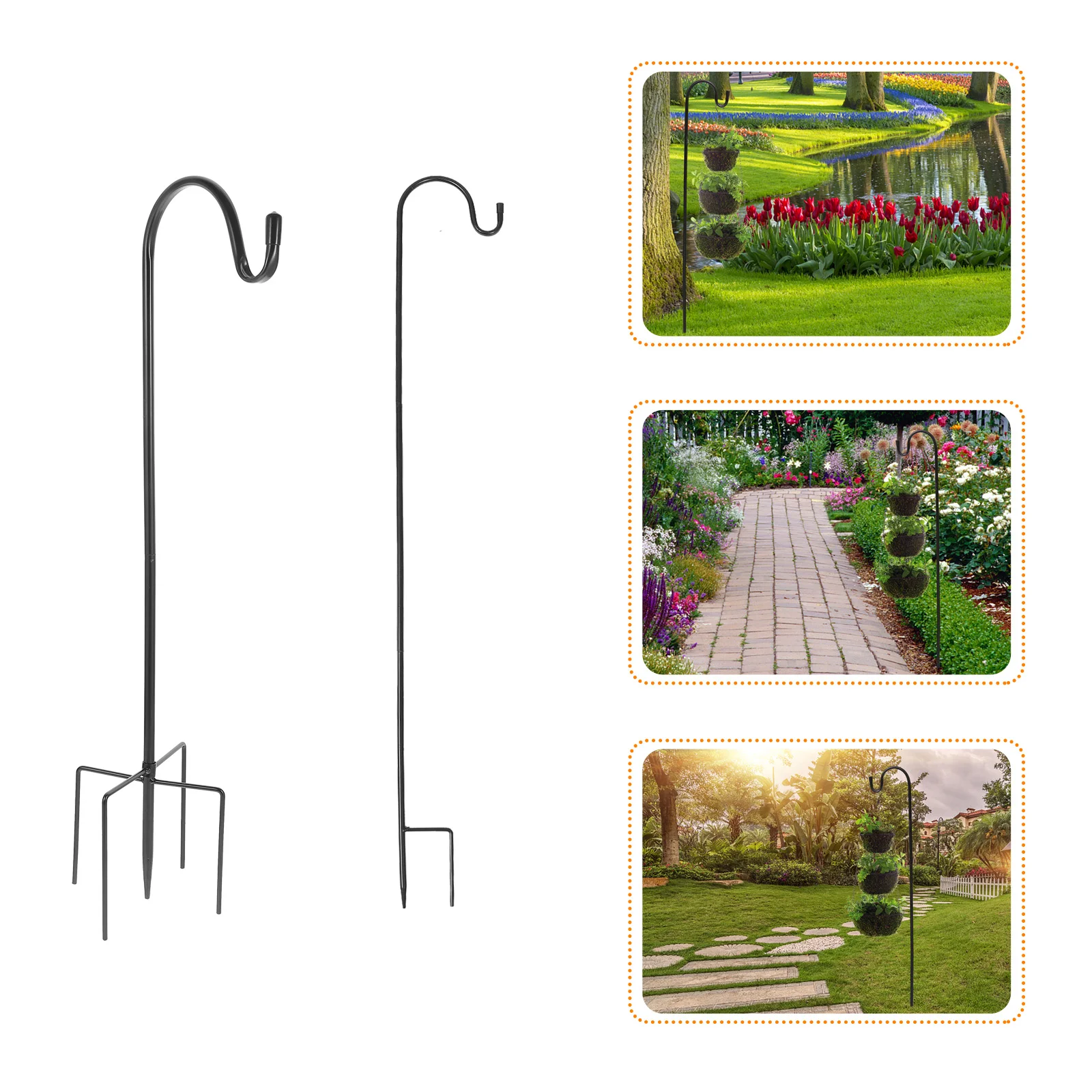 2Pcs Anti-rust Garden Ground Rod Lawn Iron Pole Holder Streetlamp Hook Black 
2Pcs Anti-rust Garden Ground Rod Lawn Iron Pole Holder Streetlamp Hook Black