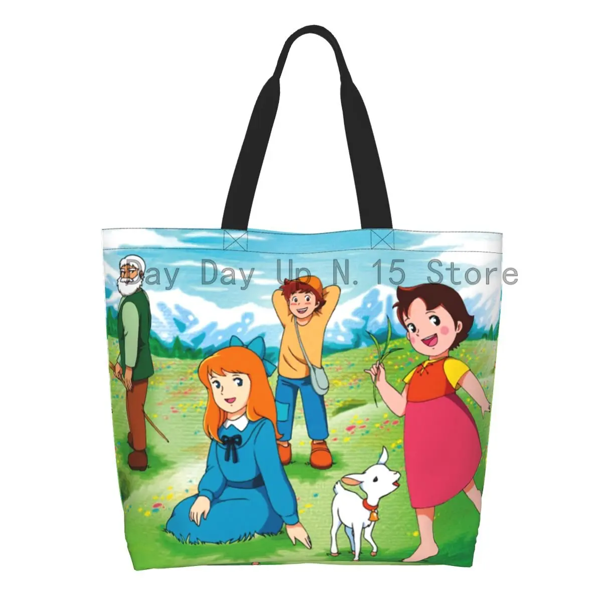 Heidi Peter And Grandpa Grocery Shopping Tote Bags Goat Alps Girl Anime Canvas Shopper Shoulder Bags Large Capacity Handbags
Heidi Peter And Grandpa Grocery Shopping Tote Bags Goat Alps Girl Anime Canvas Shopper Shoulder Bags Large Capacity Handbags