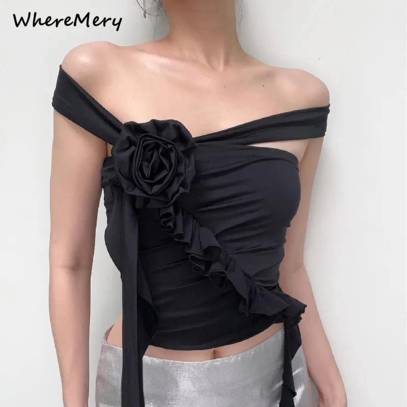 WhereMery Y2K Sleeveless Ruffles Tube Tank Top Gothic Three-dimensional Flower Bandage Slim Corset Tops Vintage Streetwear Camis
WhereMery Y2K Sleeveless Ruffles Tube Tank Top Gothic Three-dimensional Flower Bandage Slim Corset Tops Vintage Streetwear Camis
