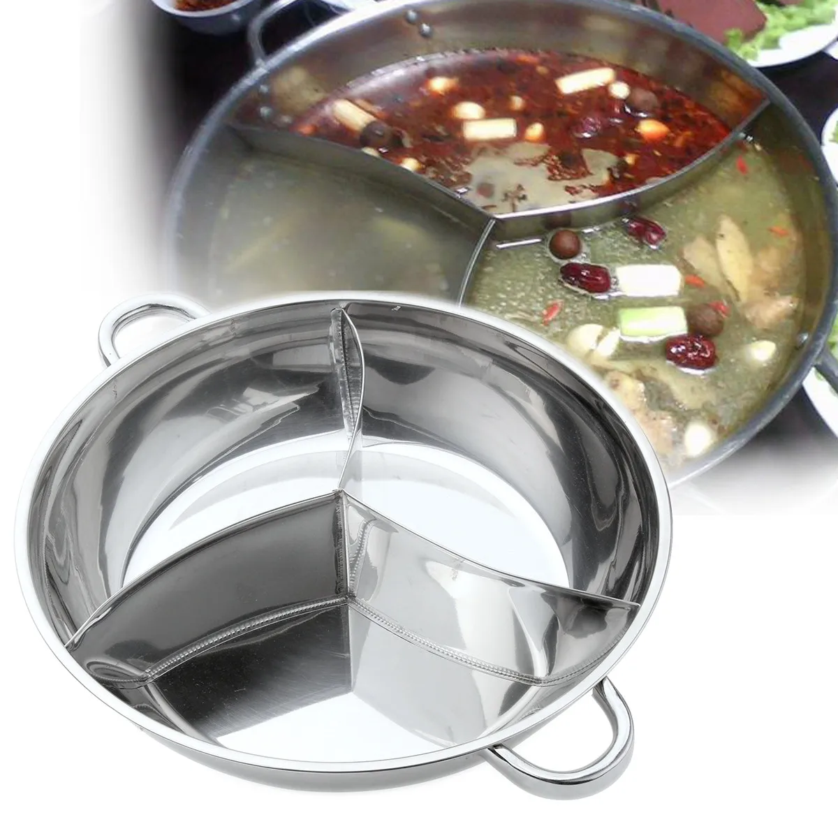 34cm Stainless Steel Hot Pot Three Divided Cookware Induction Little Sheep Pot Hot Pot Ruled Compatible Cooking Winter Party
34cm Stainless Steel Hot Pot Three Divided Cookware Induction Little Sheep Pot Hot Pot Ruled Compatible Cooking Winter Party