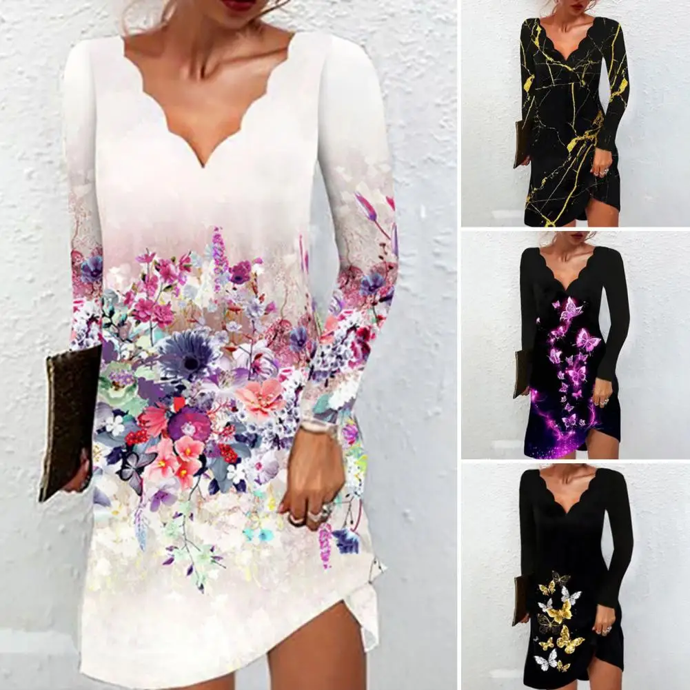 V-Neck Long Sleeve Lace Collar Loose Hem Women Dress Autumn Butterflies Floral Print A-Line Mini Dress Female Clothing
V-Neck Long Sleeve Lace Collar Loose Hem Women Dress Autumn Butterflies Floral Print A-Line Mini Dress Female Clothing