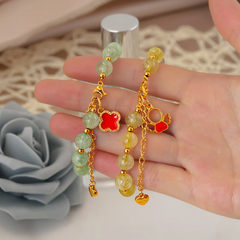 24K Gold Colorfast Pendant with Candy Color Natural Stone Bead Bracelets for Women Men Bead Jewelry Charms Bangle Wedding Gifts
24K Gold Colorfast Pendant with Candy Color Natural Stone Bead Bracelets for Women Men Bead Jewelry Charms Bangle Wedding Gifts