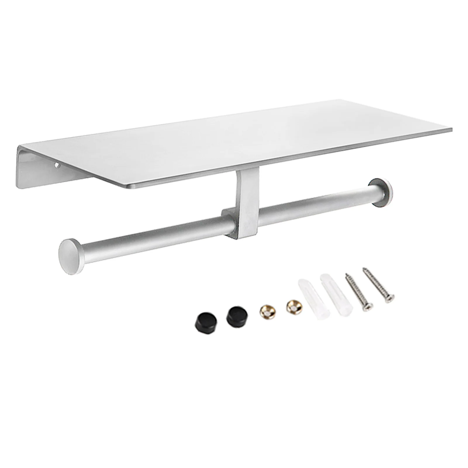 Home Aluminum Anti Rust Sturdy Easy Install No Drilling Toilet Paper Holder Double Head Wall Mount With Spacious Shelf Bathroom
Home Aluminum Anti Rust Sturdy Easy Install No Drilling Toilet Paper Holder Double Head Wall Mount With Spacious Shelf Bathroom