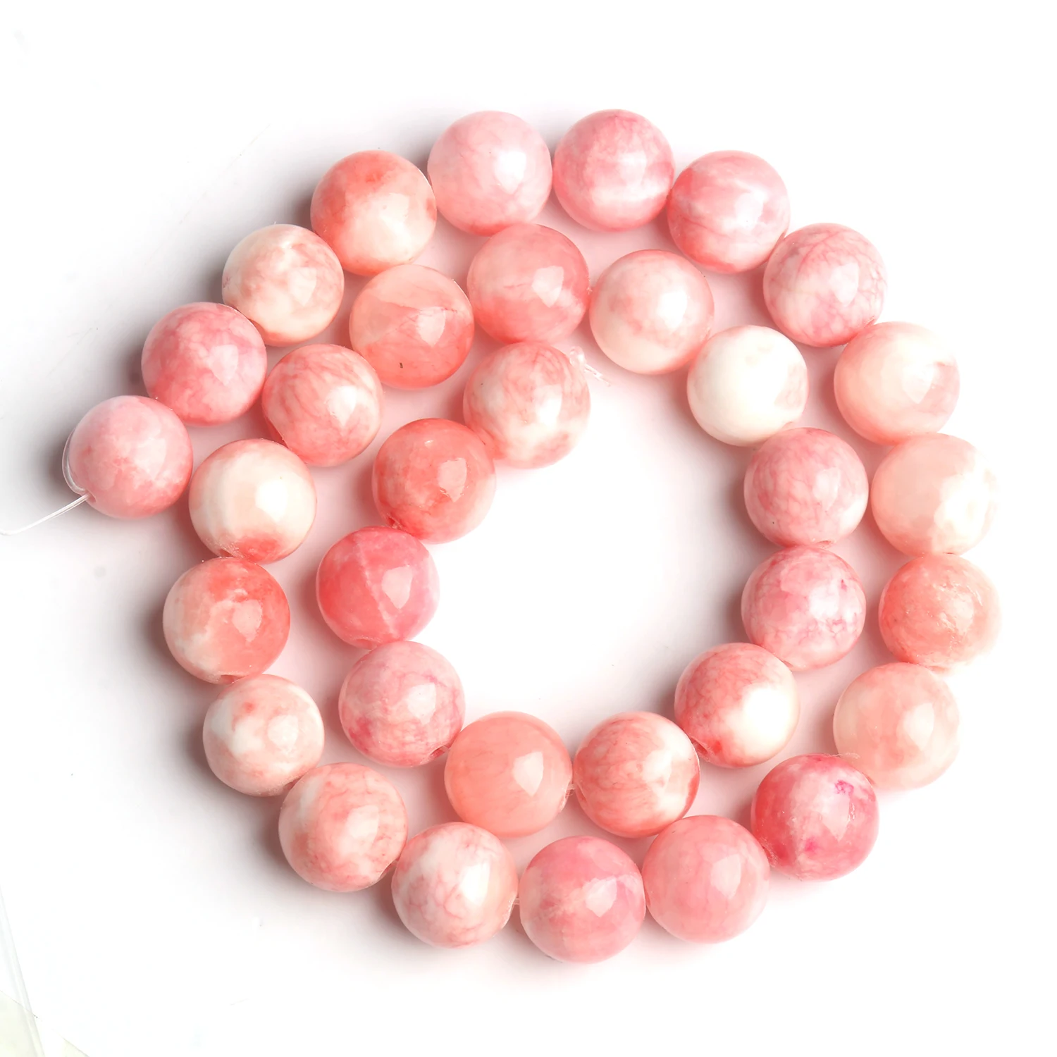 

Natural Stone Pink White Persian Jade Round Beads For Jewelry Making DIY Bracelet Necklace Pendant Accessories 4-12mm 15"