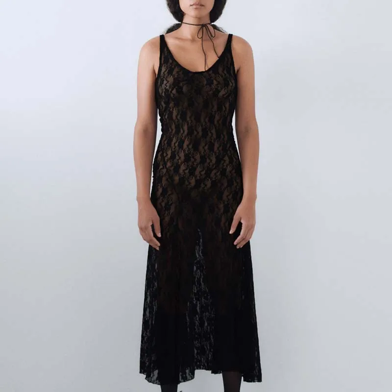 Vintage Floral Lace Sleeveless Dress Boho Beach Holiday Cover-ups See Through Long Dresses Sexy Club Party Night Streetwear
Vintage Floral Lace Sleeveless Dress Boho Beach Holiday Cover-ups See Through Long Dresses Sexy Club Party Night Streetwear