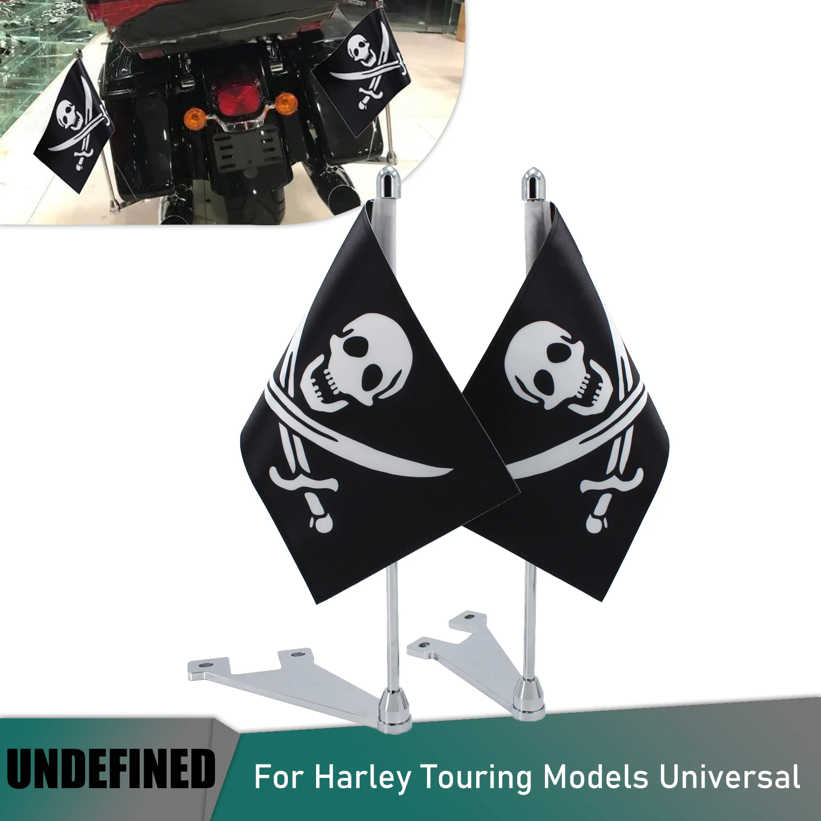 For Harley Touring Pirate Flag Universal Motorcycle Rear Side Mount Flag Pole CVO Road King Electra Street Glide FLHR FLHX FLTC
For Harley Touring Pirate Flag Universal Motorcycle Rear Side Mount Flag Pole CVO Road King Electra Street Glide FLHR FLHX FLTC