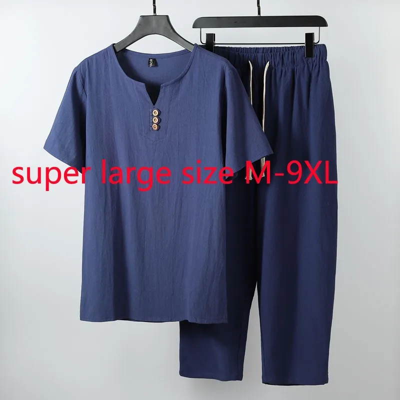 New Arrival Suepr Large Summer Men Short Sleeve Fashion Casual Linen Two Piece Set T-shirt Plus Size M-3XL 4XL5XL6XL 7XL 8XL 9XL
New Arrival Suepr Large Summer Men Short Sleeve Fashion Casual Linen Two Piece Set T-shirt Plus Size M-3XL 4XL5XL6XL 7XL 8XL 9XL