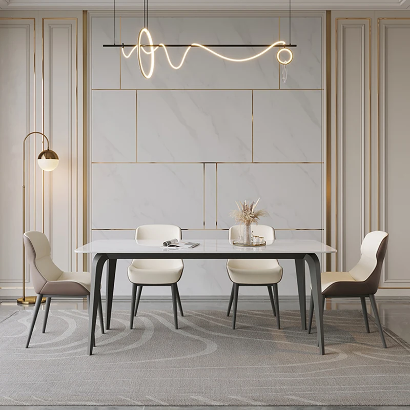 Simple rock plate dining table modern living room household rectangular dining table marble dining table chair combination
Simple rock plate dining table modern living room household rectangular dining table marble dining table chair combination