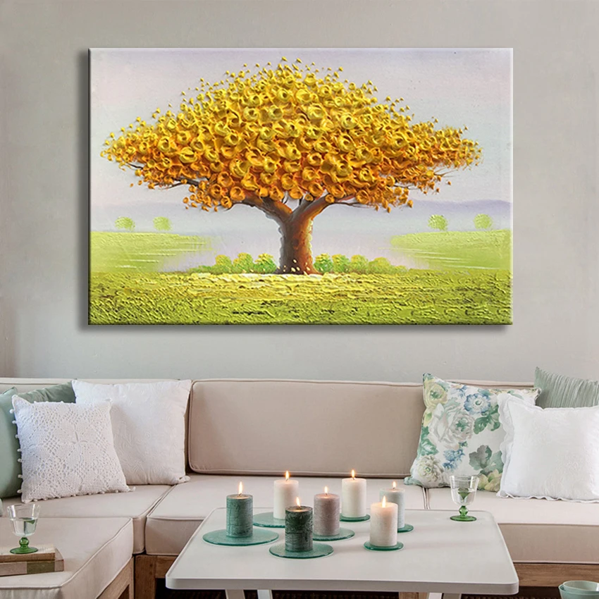 Handmade Canvas Abstract Oil Painting For Home Decor Yellow Big Tree Landscape No Framed Wall Art Picture For Living Room
Handmade Canvas Abstract Oil Painting For Home Decor Yellow Big Tree Landscape No Framed Wall Art Picture For Living Room
