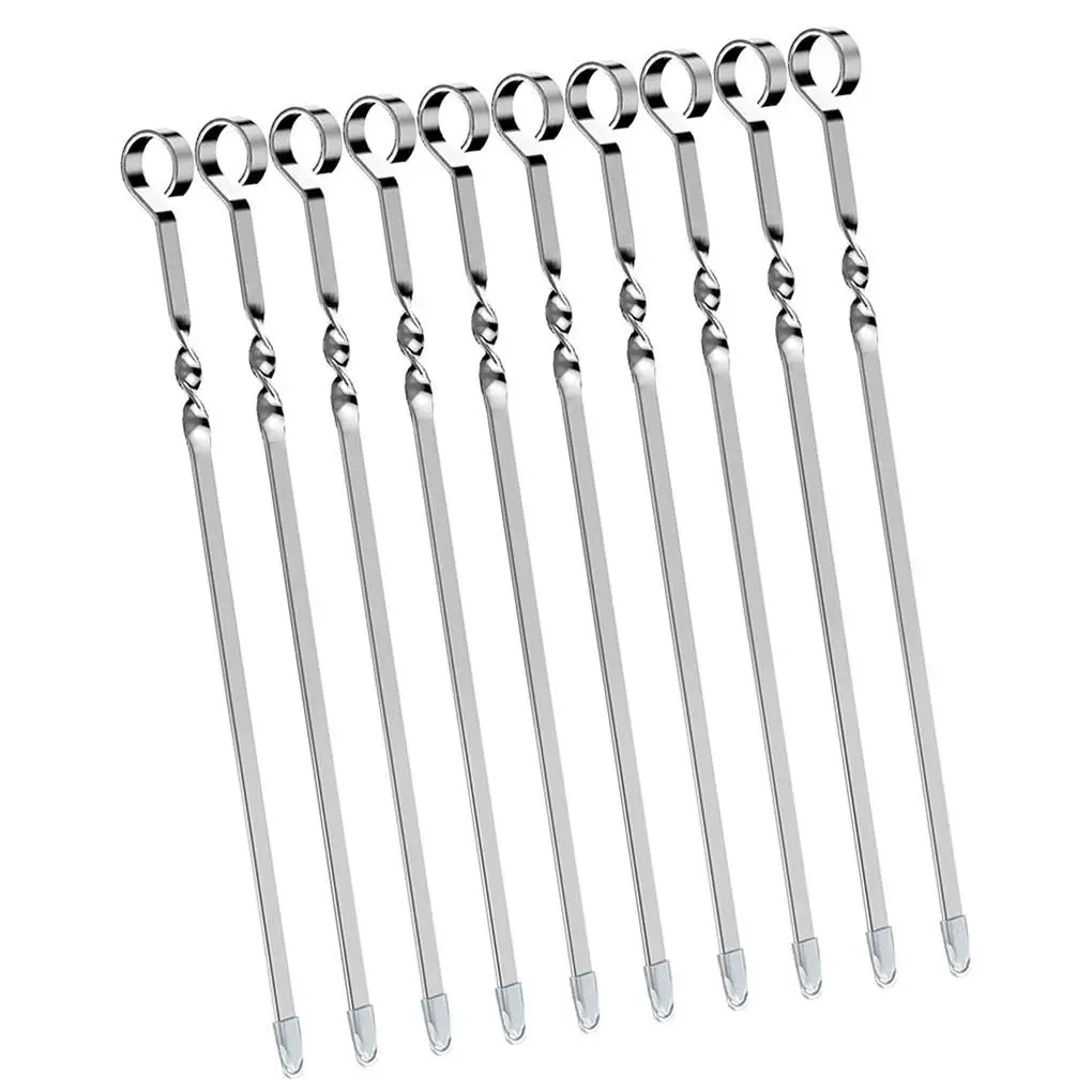 10pcs BBQ Skewers Reusable Stainless Steel Barbecue Sticks Flat Cooking Grill Skewers Home Camping Kitchen Tools
10pcs BBQ Skewers Reusable Stainless Steel Barbecue Sticks Flat Cooking Grill Skewers Home Camping Kitchen Tools