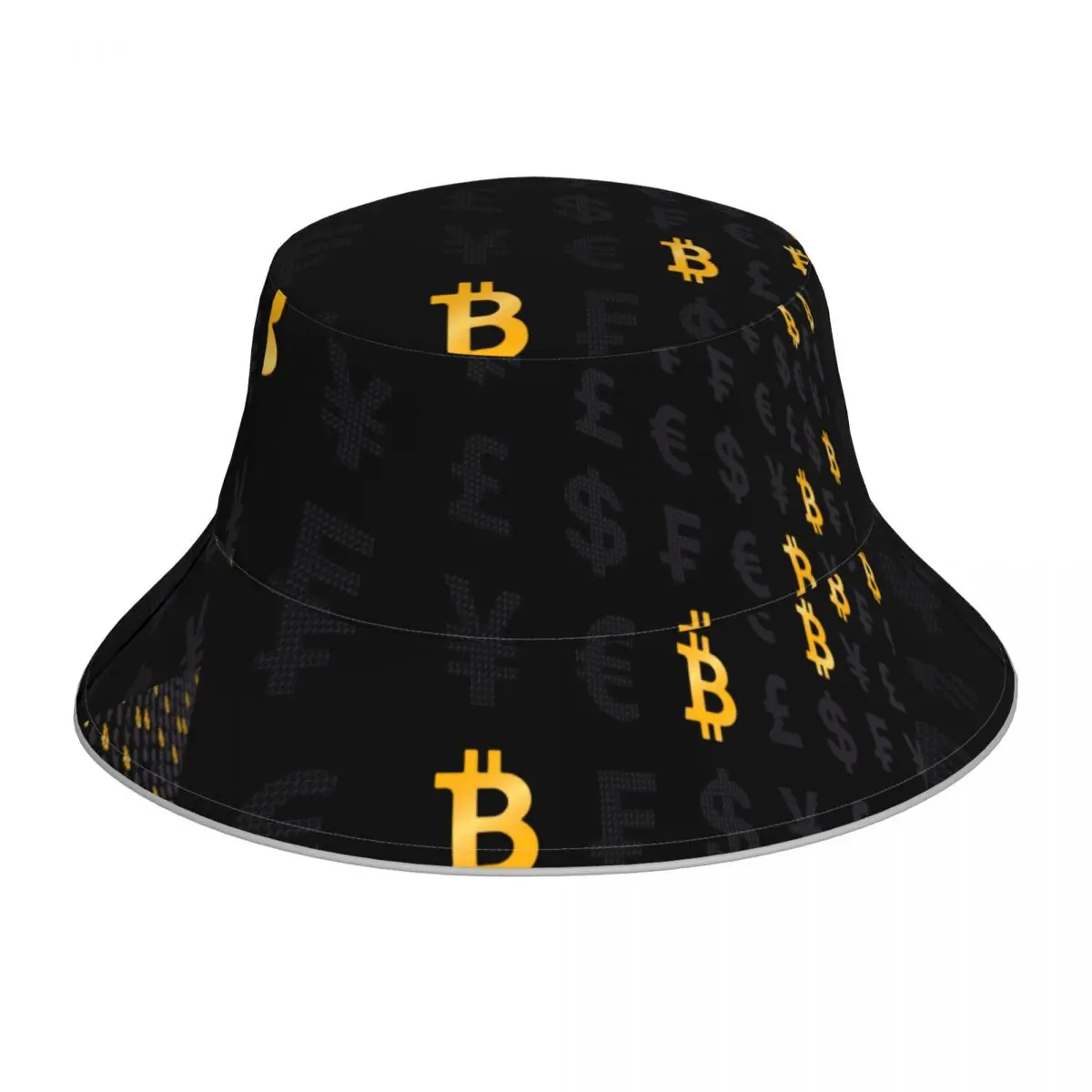 

Vintage Bitcoin Logo Patn Yello Reflective Bucket Hat Summer Hats Fisherman Hat Foldable Women Men Sunscreen Shade Caps