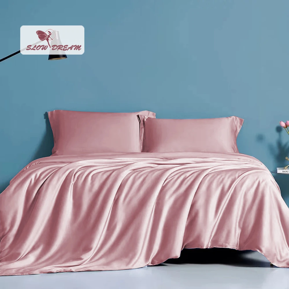 SlowDream Women Gift Pink 100% Silk Bedding Set Luxury Duvet Cover Flat Sheet Fitted Sheet Pillwocase Queen King Bed Cover Set
SlowDream Women Gift Pink 100% Silk Bedding Set Luxury Duvet Cover Flat Sheet Fitted Sheet Pillwocase Queen King Bed Cover Set