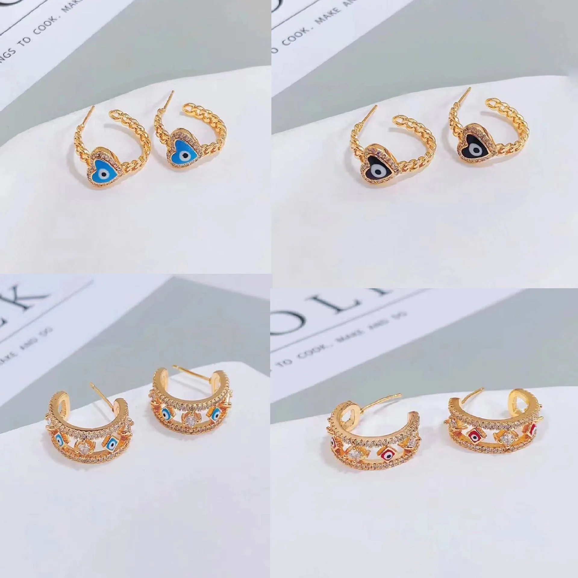 Fashion Gold Color Blue Evil Eye Hoop Earrings Top Quality AAA Zircon Eye Earrings for Women Korean Fashion Jewelry 2022
Fashion Gold Color Blue Evil Eye Hoop Earrings Top Quality AAA Zircon Eye Earrings for Women Korean Fashion Jewelry 2022