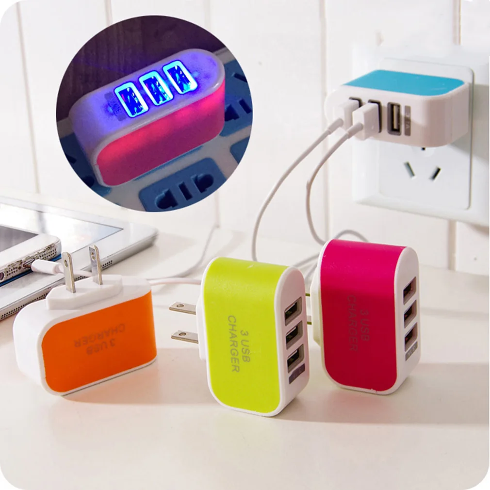 

3 usb ports 1.5A US USA AC home wall charger adapter power plug for iphone 4 5 6 for samsung s3 s4 note 2 3 for htc