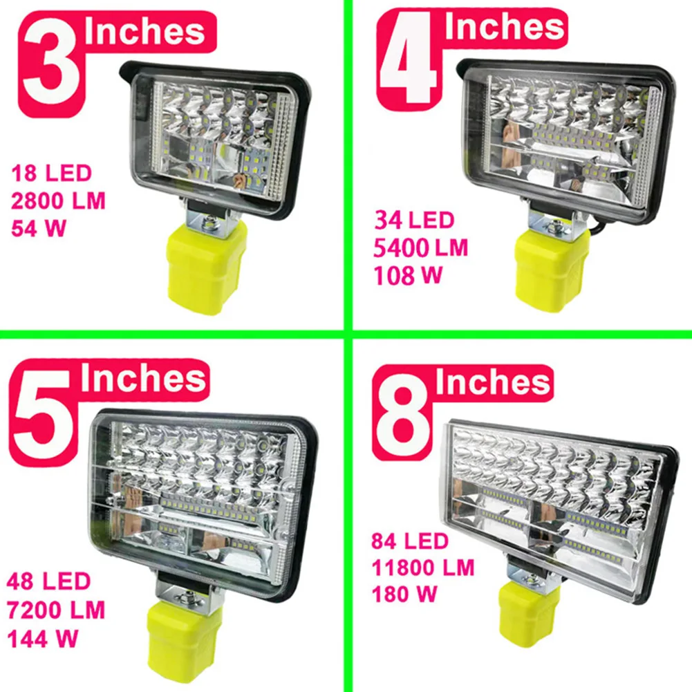 3-8 Inches LED Work Light Torch Electric Torch Spotlight Car Light RYOBI 12V 18V For Lighting Work Study Outdoor Accessories
3-8 Inches LED Work Light Torch Electric Torch Spotlight Car Light RYOBI 12V 18V For Lighting Work Study Outdoor Accessories
