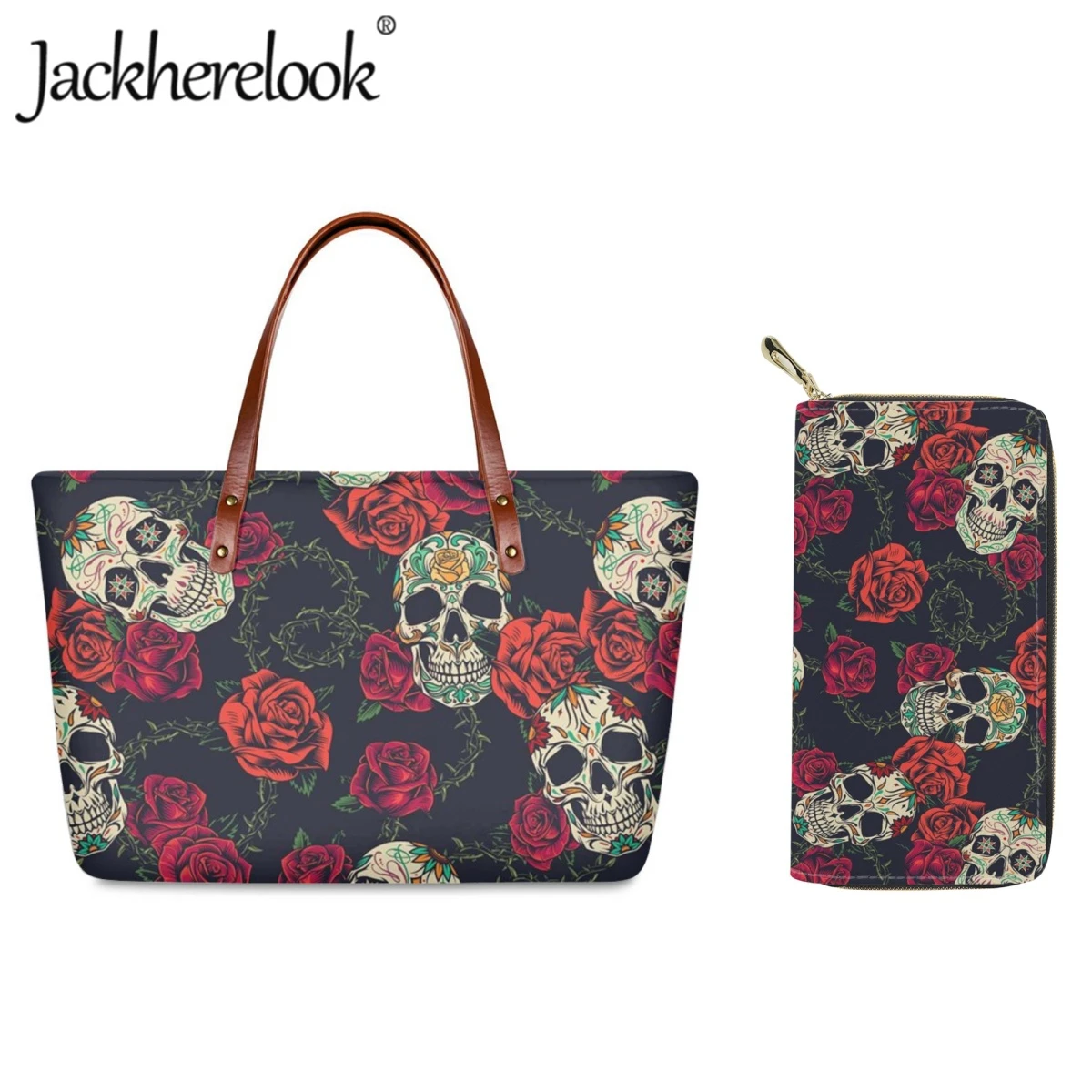 Jackherelook Ladies Handbags Purse Customized Skeleton Rose Printing Fashion Shoulder Bag for Women Tote Bags Large Capacity
Jackherelook Ladies Handbags Purse Customized Skeleton Rose Printing Fashion Shoulder Bag for Women Tote Bags Large Capacity
