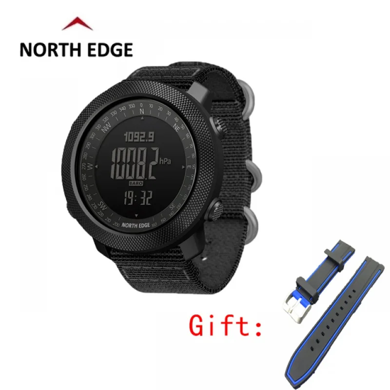 

NORTH EDGE Mens sport Digital watch Hours Running Swimming Military Army watches Altimeter Barometer Compass waterproof 50m