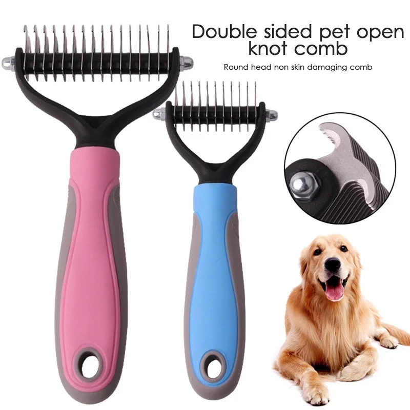 

Pets Hair Removal Comb Knot Cutter Brush Double Sided Cat Dog Grooming Shedding Tool For matted Long Hair Curly Pet