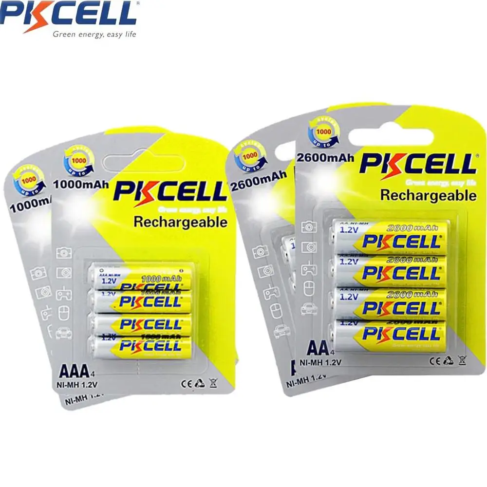 PKCELL 2 упаковки/8 шт. ni-mh AAA батарея 1,2 в 1000 мАч + 2 упаковки/8 шт. NiMH AA перезаряжаемый батареи 2600 мАч 1,2 Вольт
PKCELL 2 упаковки/8 шт. ni-mh AAA батарея 1,2 в 1000 мАч + 2 упаковки/8 шт. NiMH AA перезаряжаемый батареи 2600 мАч 1,2 Вольт