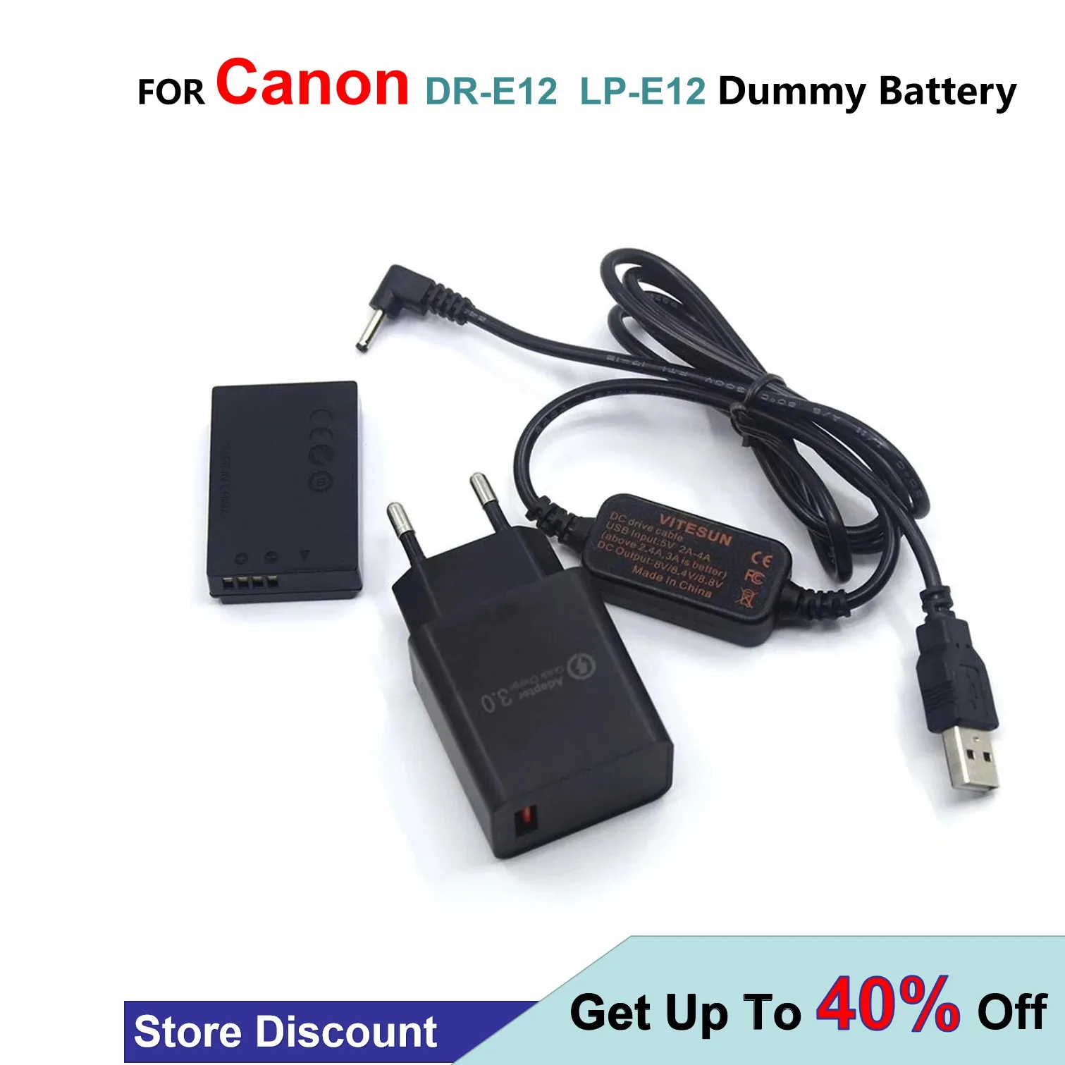 USB-зарядное устройство QC3.0 + USB-кабель для фотоаппарата 
USB-зарядное устройство QC3.0 + USB-кабель для фотоаппарата