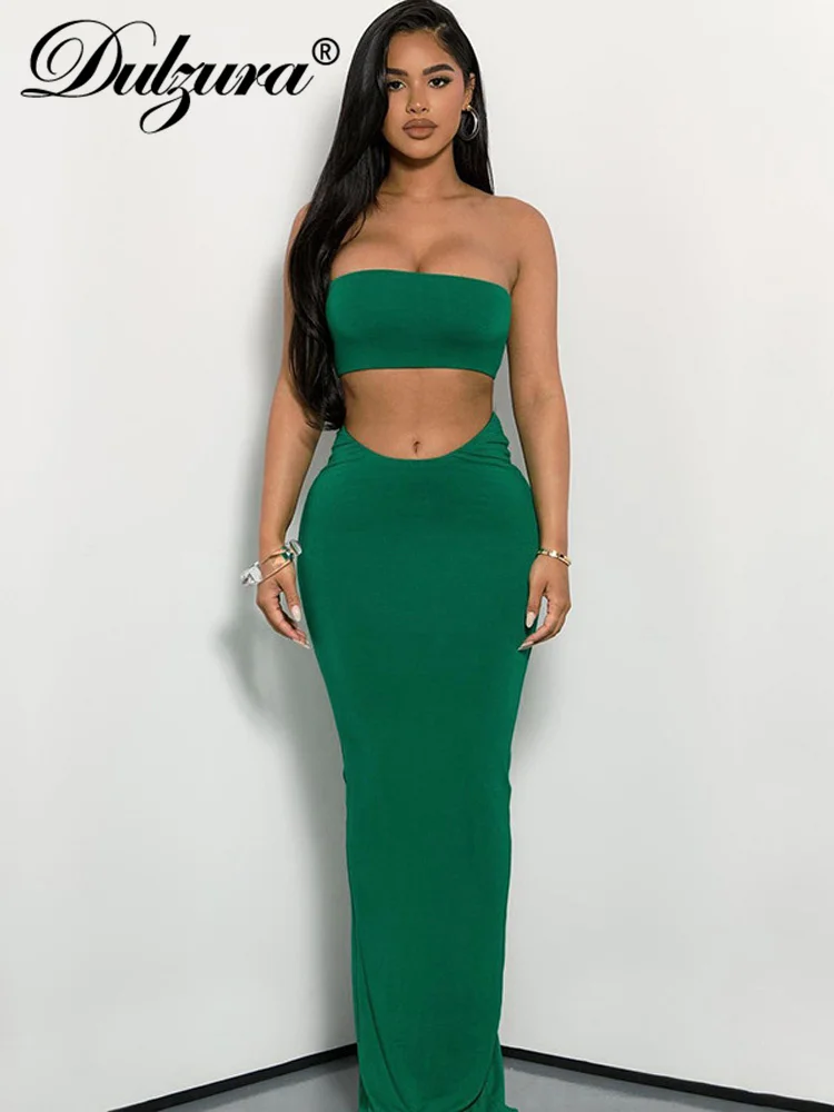 Dulzura 2022 Summer Women 2 Piece Set Sexy Tube Crop Top Solid High Waist Midi Dress Suits Y2K Party Club Outfits Matching
Dulzura 2022 Summer Women 2 Piece Set Sexy Tube Crop Top Solid High Waist Midi Dress Suits Y2K Party Club Outfits Matching