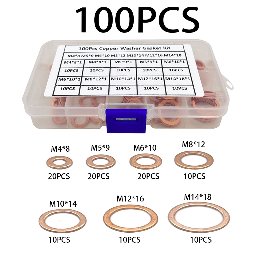 Набор медных шайб, гаек и болтов M4/M5/M6/M8/M10/M12/M14 
Набор медных шайб, гаек и болтов M4/M5/M6/M8/M10/M12/M14